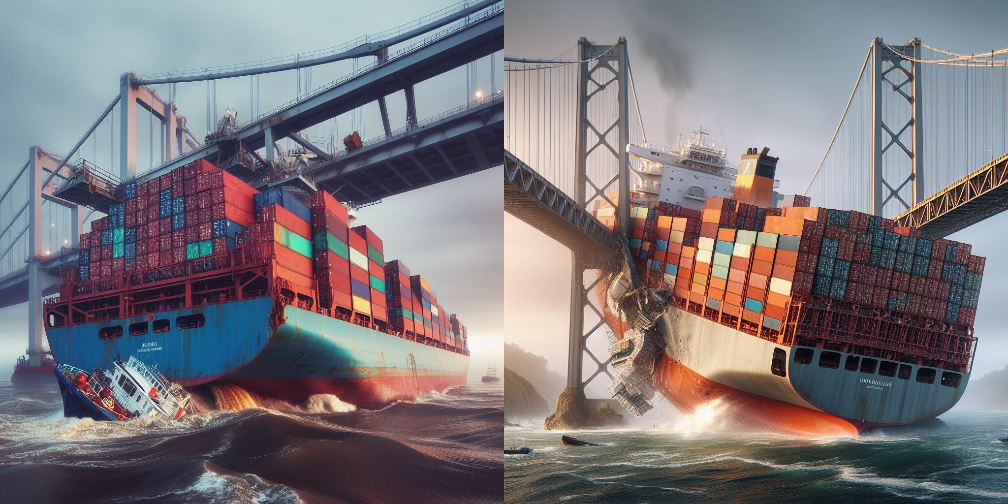 Container Ship Collides with Bridge 🌉🚢